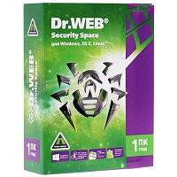 Антивирус Dr. Web® Security Space, на 1 ПК, на 1 Год